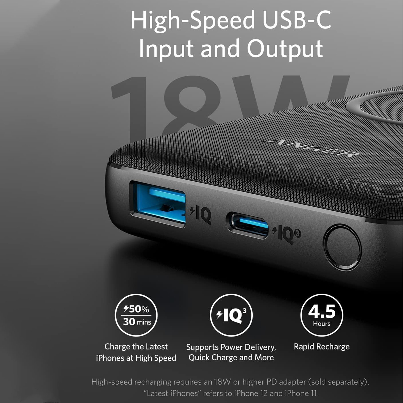 Anker Powercore III Sense 10000mAh Power Bank - Black Anker Powercore III Sense 10000mAh Power Bank - Black