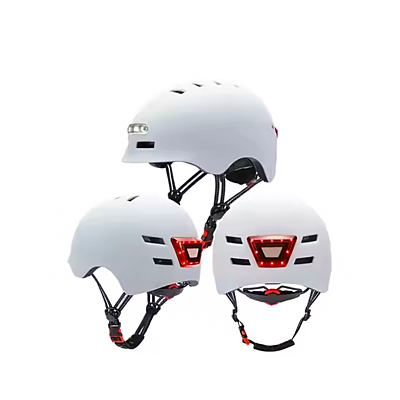KUYOU Scooter Helmet With Light Matt White