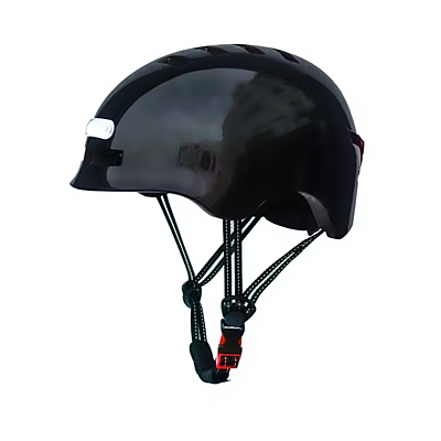 KUYOU Scooter Helmet With Light Gloss Black