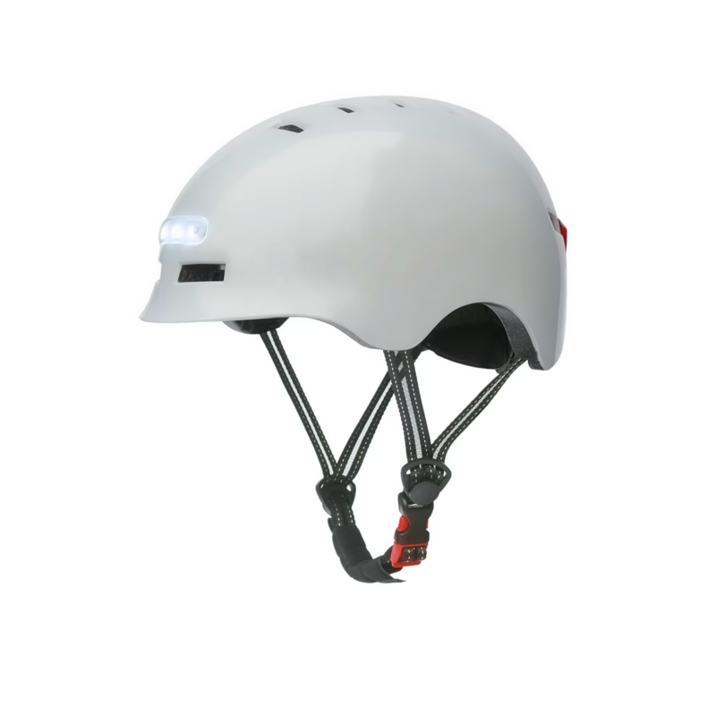 KUYOU Scooter Helmet With Light Gloss White