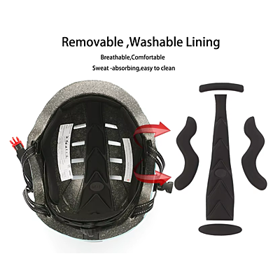 KUYOU Scooter Helmet With Light Matt Black