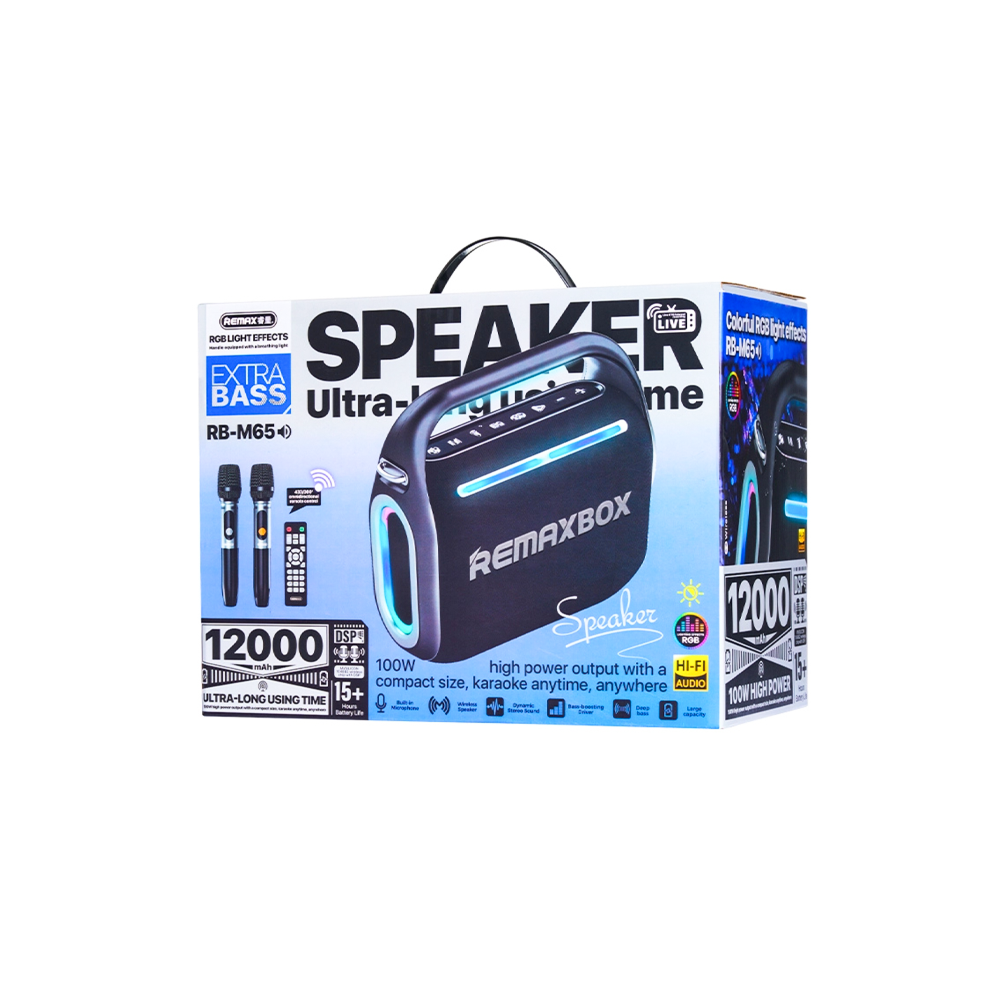 REMAX Party Light 130W Portable Wireless Speaker RB-M65 REMAX Party Light 130W Portable Wireless Speaker RB-M65