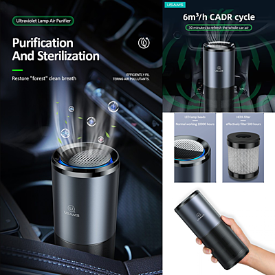 USAMS Portable UVC Air Purifier USZB169 USAMS Portable UVC Air Purifier USZB169