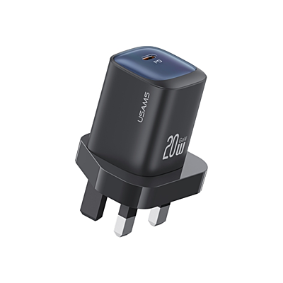 USAMS 20W GaN Fast Charger CC250 Black