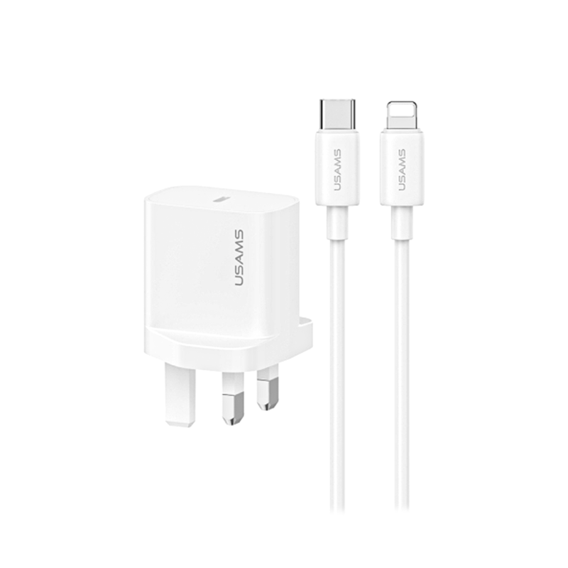 USAMS Fast Charger Kit CC227 PD20W Fast Charger +SJ712 30W Type-C To Lightning USAMS Fast Charger Kit CC227 PD20W Fast Charger +SJ712 30W Type-C To Lightning