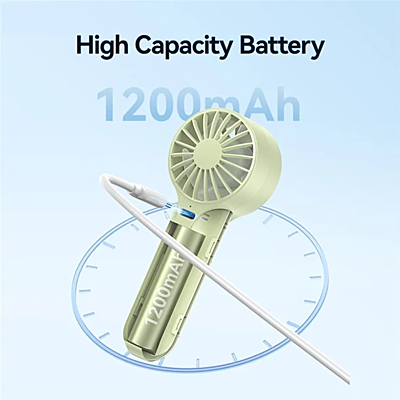 USAMS Handheld Fan High Speed Desk Fan USB Rechargeable Portable Cooling Fan Green ZB288G USAMS Handheld Fan High Speed Desk Fan USB Rechargeable Portable Cooling Fan Green ZB288G