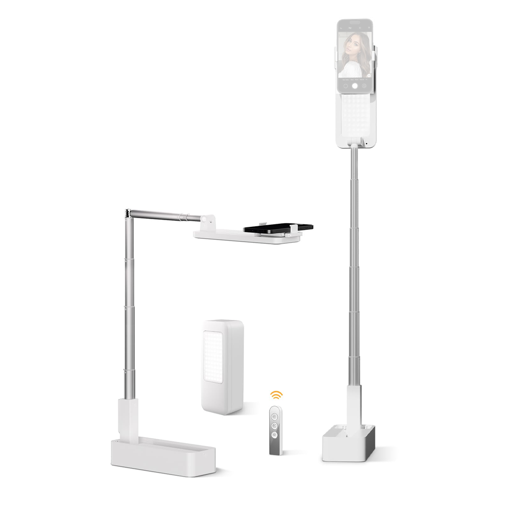 USAMS Multifunctional phone holder with LED lamp white US-ZB265