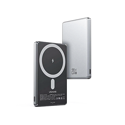 USAMS Wireless Powerbank 5000mAh 20W Fast Charge GREY & PURPLE USCD220