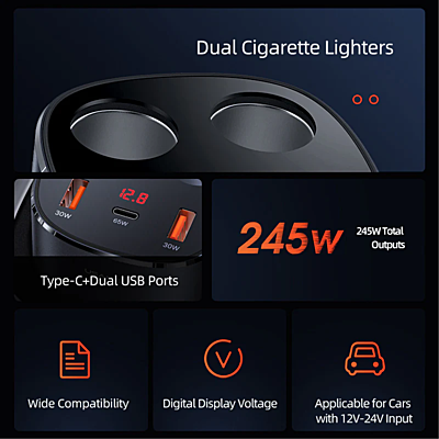 USAMS car charger Cigarette lighter socket splitter USCC151 USAMS car charger Cigarette lighter socket splitter USCC151