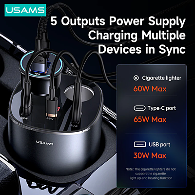 USAMS car charger Cigarette lighter socket splitter USCC151 USAMS car charger Cigarette lighter socket splitter USCC151